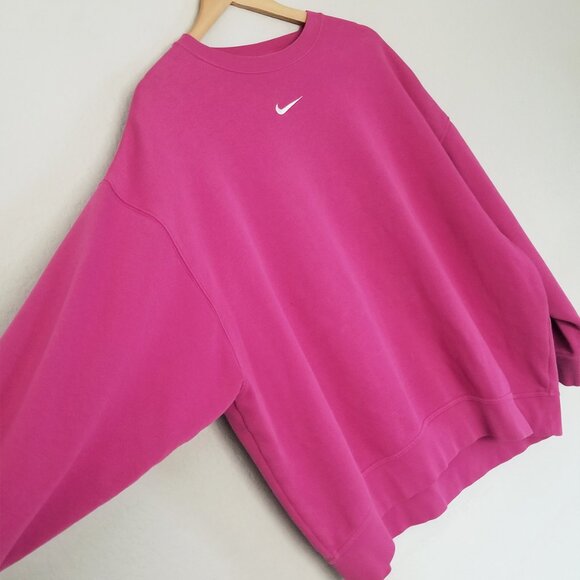 Nike Women's S Phoenix Fleece Oversized Crew-Neck Sweatshirt Fuchsia Pink $70 - Picture 5 of 16